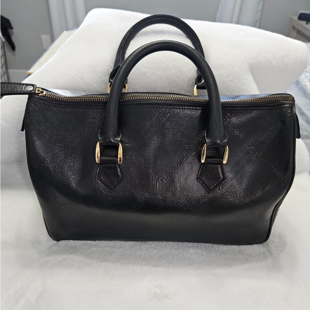 Vintage Black Leather YSL Boston Handbag